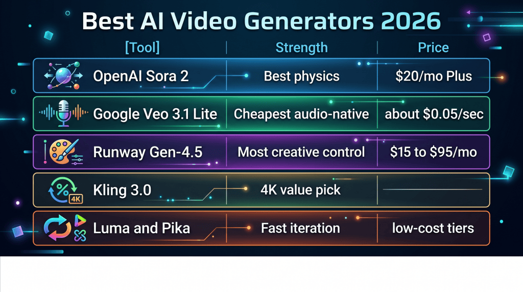 Best AI Video Generators 2026: 8 Tools Tested (Generative + Editing)